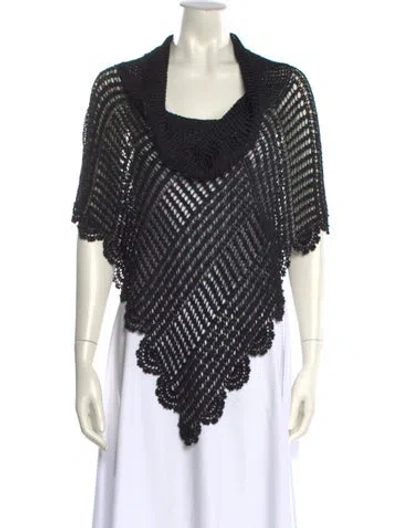 Pre-owned St John Scoop Neck Sweater In Black