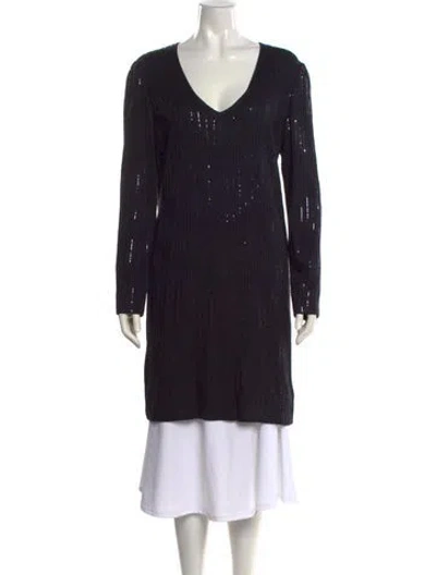 Pre-owned St John Scoop Neck Sweater In Black