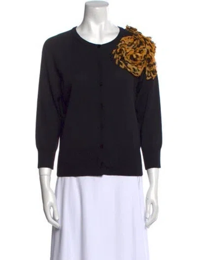 Pre-owned St John Scoop Neck Sweater In Black