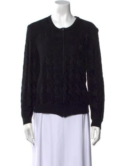 Pre-owned St John Scoop Neck Sweater In Black