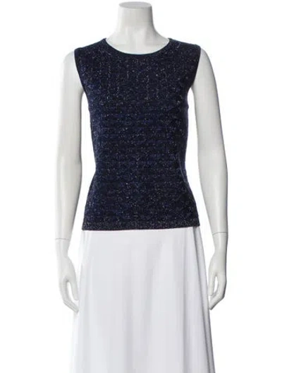 Pre-owned St John Scoop Neck Sweater In Black