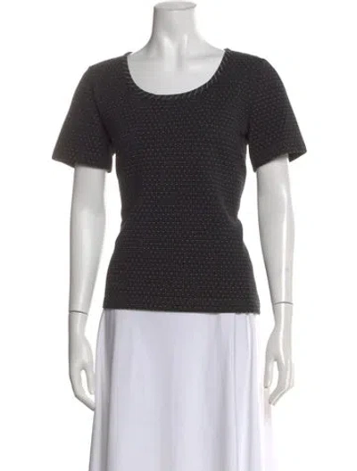 Pre-owned St John Scoop Neck Sweater In Black