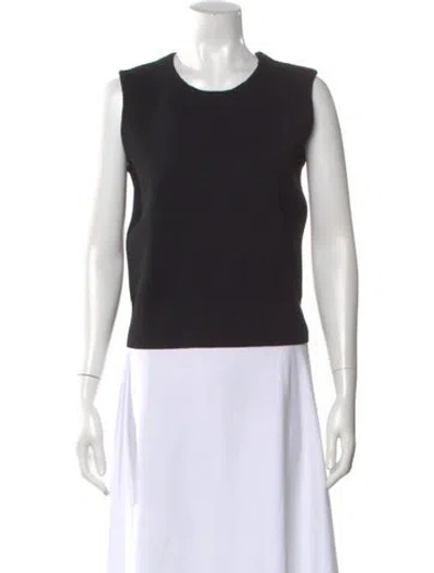 Pre-owned St John Scoop Neck Sweater In Black