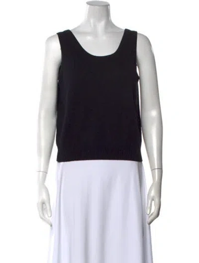Pre-owned St John Scoop Neck Sweater In Black