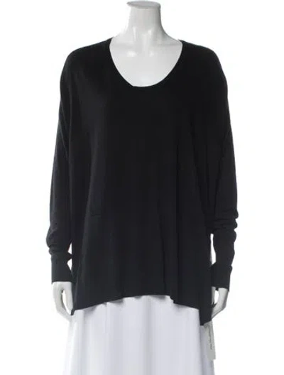 Pre-owned St John Scoop Neck Sweater In Blue
