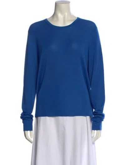 Pre-owned St John Scoop Neck Sweater In Blue