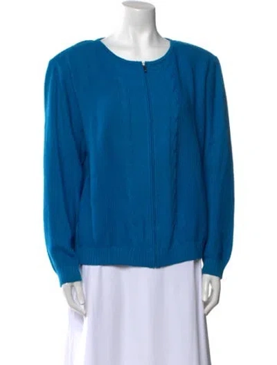Pre-owned St John Scoop Neck Sweater In Blue
