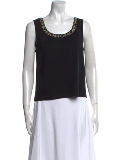 Pre-owned St John Scoop Neck Sweater In Blue