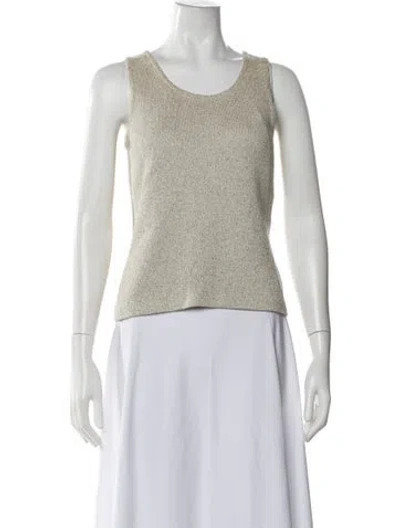 Pre-owned St John Scoop Neck Sweater In Blue