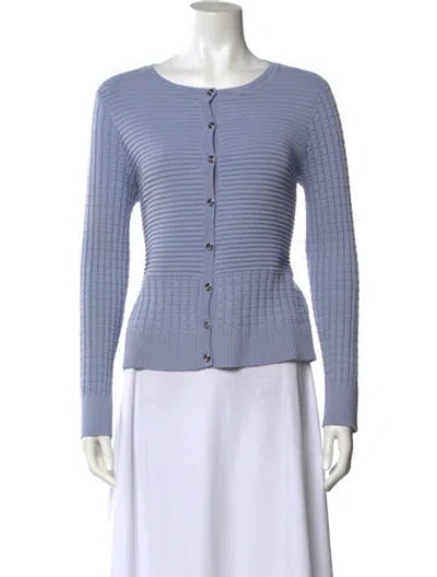 Pre-owned St John Scoop Neck Sweater In Blue