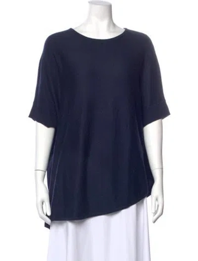 Pre-owned St John Scoop Neck Sweater In Blue