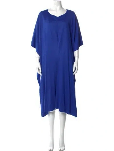 Pre-owned St John Scoop Neck Sweater In Blue