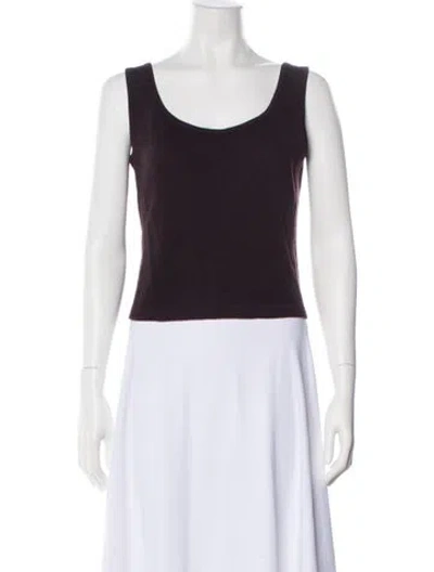 Pre-owned St John Scoop Neck Sweater In Brown