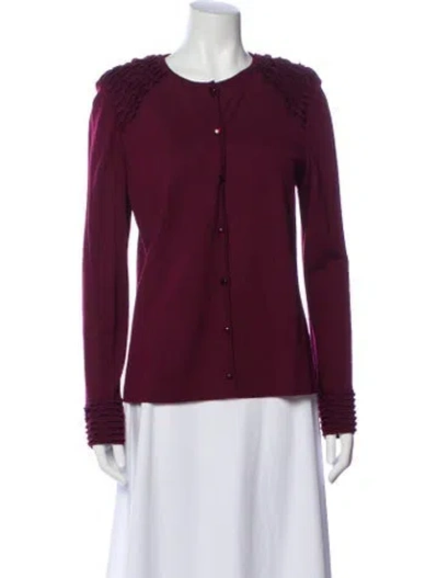 Pre-owned St John Scoop Neck Sweater In Brown