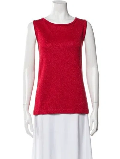 Pre-owned St John Scoop Neck Sweater In Burgundy