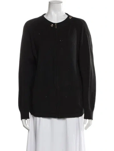 Pre-owned St John Scoop Neck Sweater In Gray