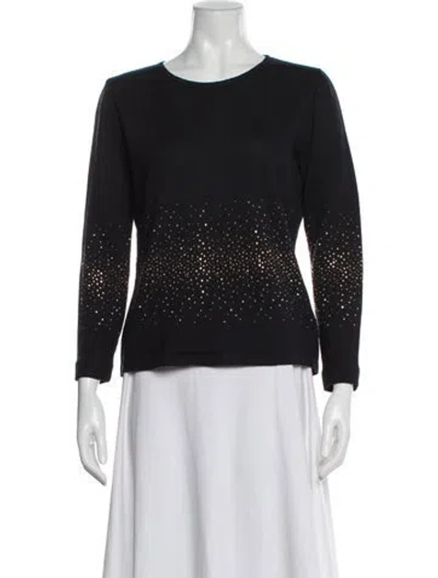 Pre-owned St John Scoop Neck Sweater In Gray