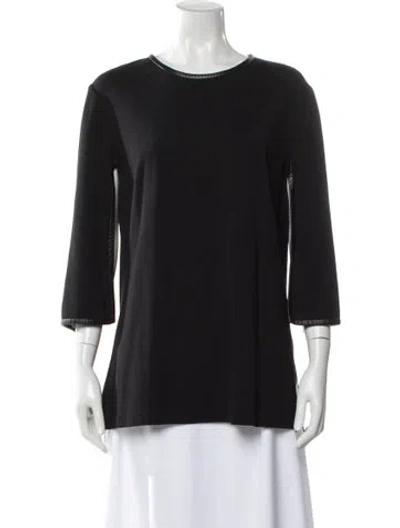 Pre-owned St John Scoop Neck Sweater In Gray