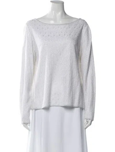 Pre-owned St John Scoop Neck Sweater In Neutral