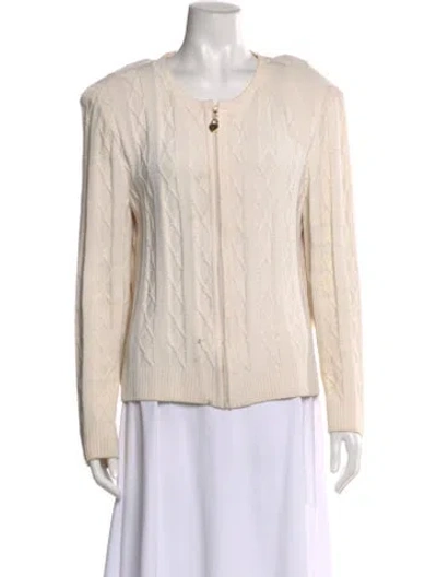 Pre-owned St John Scoop Neck Sweater In Neutral