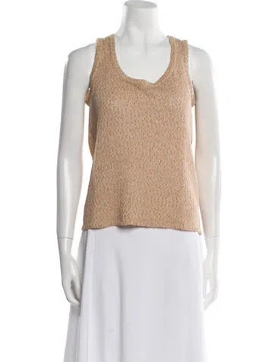 Pre-owned St John Scoop Neck Sweater In Neutral