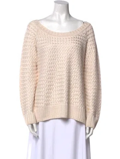 Pre-owned St John Scoop Neck Sweater In Neutral