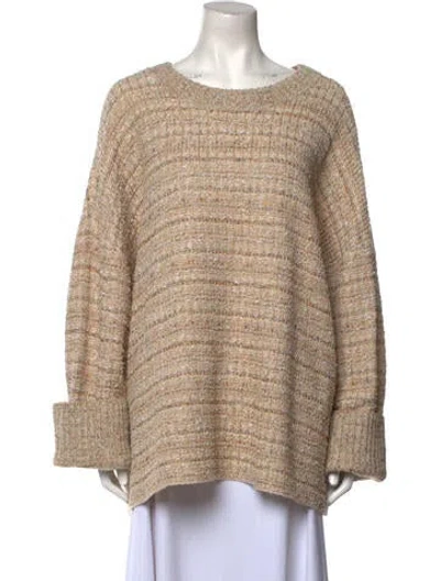 Pre-owned St John Scoop Neck Sweater In Neutral