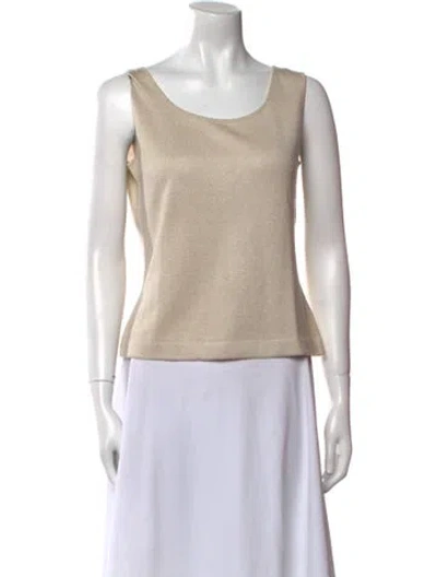 Pre-owned St John Scoop Neck Sweater In Neutral
