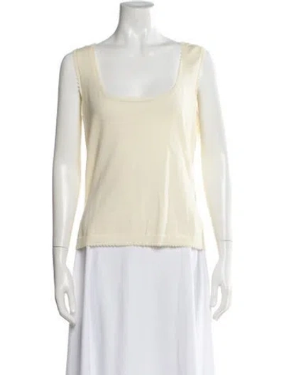 Pre-owned St John Scoop Neck Sweater In Neutral