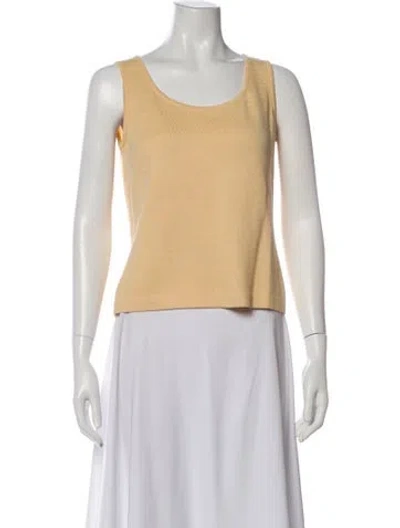 Pre-owned St John Scoop Neck Sweater In Neutral