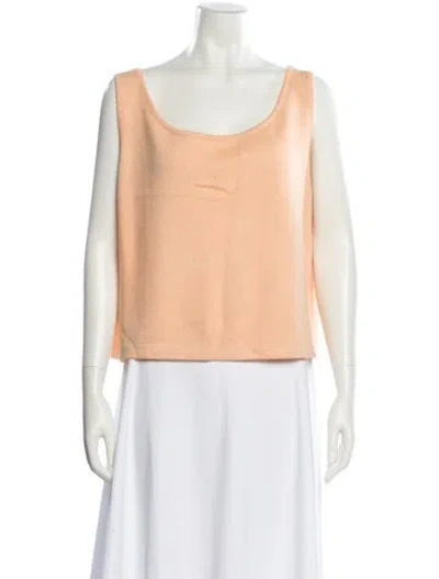 Pre-owned St John Scoop Neck Sweater In Orange