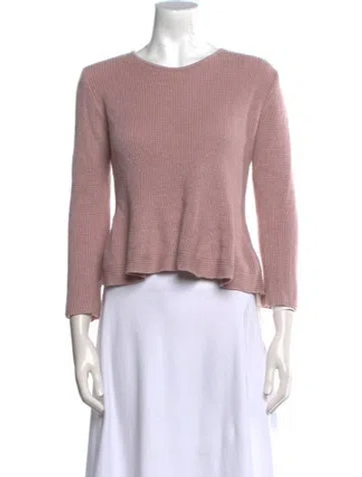 Pre-owned St John Scoop Neck Sweater In Pink