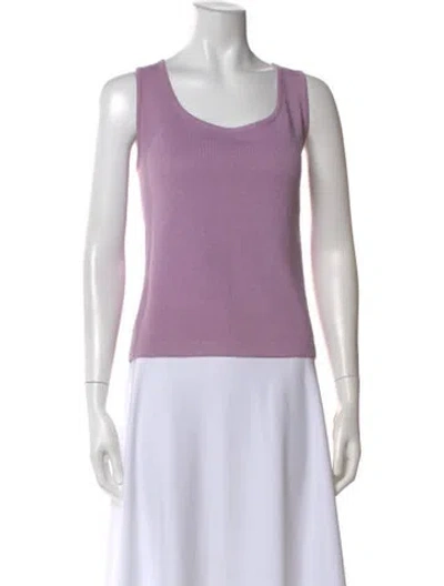 Pre-owned St John Scoop Neck Sweater In Purple