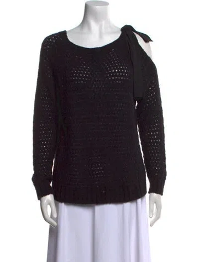 Pre-owned St John Scoop Neck Sweater W/ Tags In Black