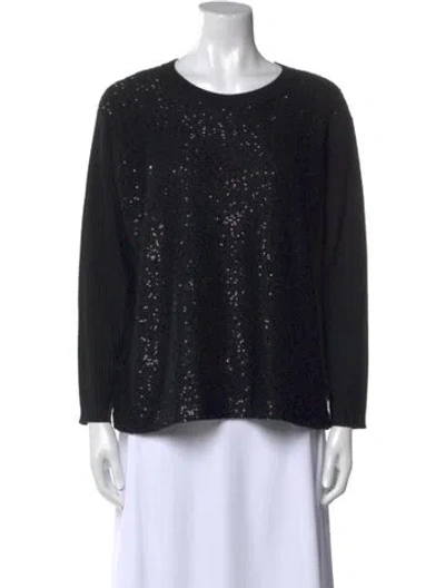 Pre-owned St John Scoop Neck Sweater W/ Tags In Black