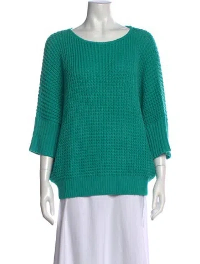 Pre-owned St John Scoop Neck Sweater W/ Tags In Green