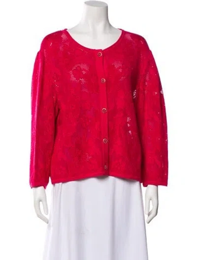 Pre-owned St John Scoop Neck Sweater W/ Tags In Pink