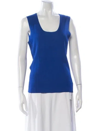 Pre-owned St John Scoop Neck Sweater W/ Tags In White