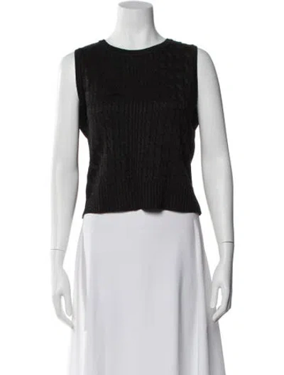 Pre-owned St John Scoop Neck Sweater In White