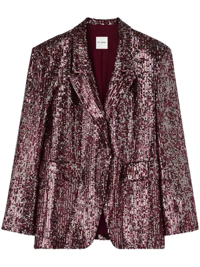 St John Sequin Blazer In Pink