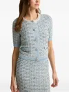 St John Sequin-embellished Button Top In Multi