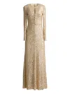 St John Sequin-embellished Keyhole Maxi Dress In Neutral