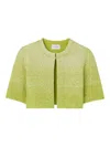St John Degrade Stripe Sequin Knit Jacket In Green