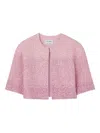 St John Degrade Stripe Sequin Knit Jacket In Pink