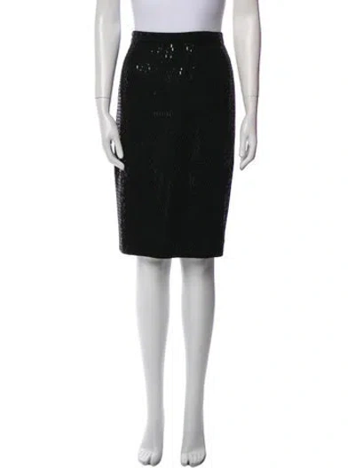 Pre-owned St John Sequin Embellishments Knee-length Skirt In Black