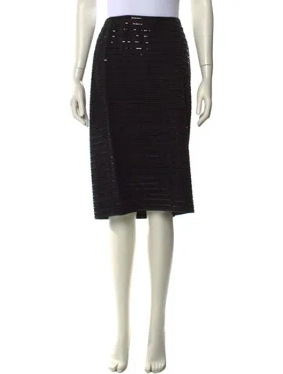 Pre-owned St John Sequin Embellishments Knee-length Skirt In Black