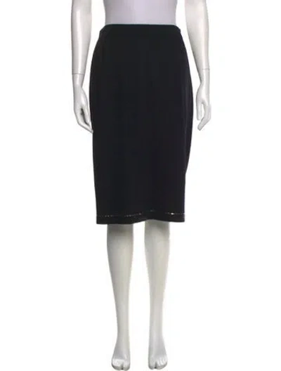 Pre-owned St John Sequin Embellishments Knee-length Skirt In Black