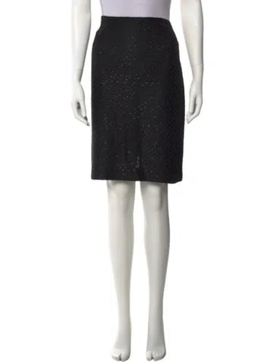Pre-owned St John Sequin Embellishments Knee-length Skirt In Black