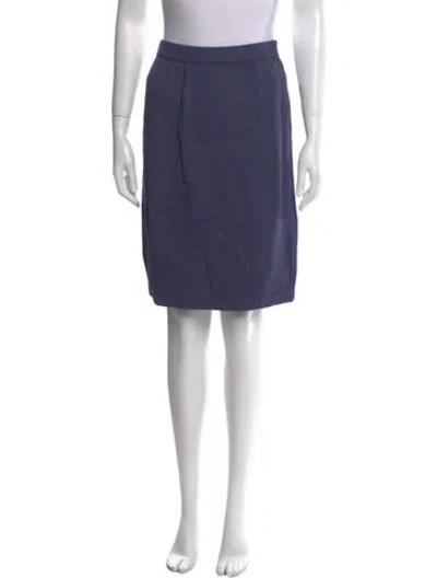 Pre-owned St John Sequin Embellishments Knee-length Skirt In Blue