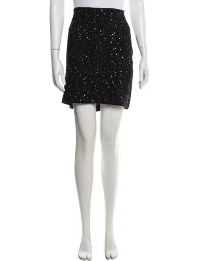 Pre-owned St John Sequin Embellishments Mini Skirt In Black